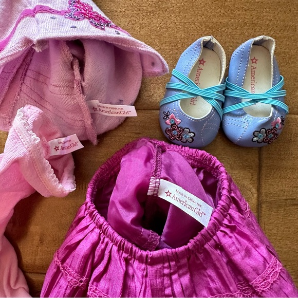 American Girl Doll “Sweet Sequins Party” Outfit with Pink Sweater, Dress, Tights - Picture 13 of 16